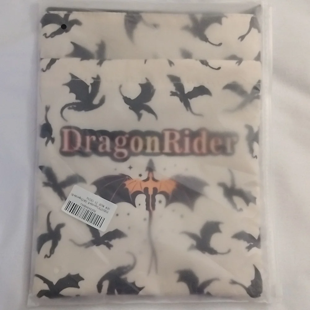 Dragon Rider Book Sleeve Zip Up Book Cover Sleeve Protector Water Resistant NEW